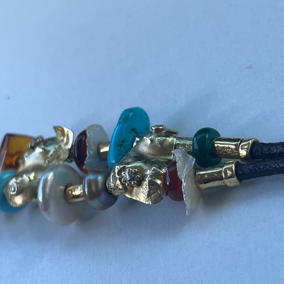 Misani Pageo 18k gold bracelet with pearls and turquoise - Picture 4 of 8